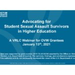 Advocating for Student Sexual Assault Survivors in Higher Education first page of presentation