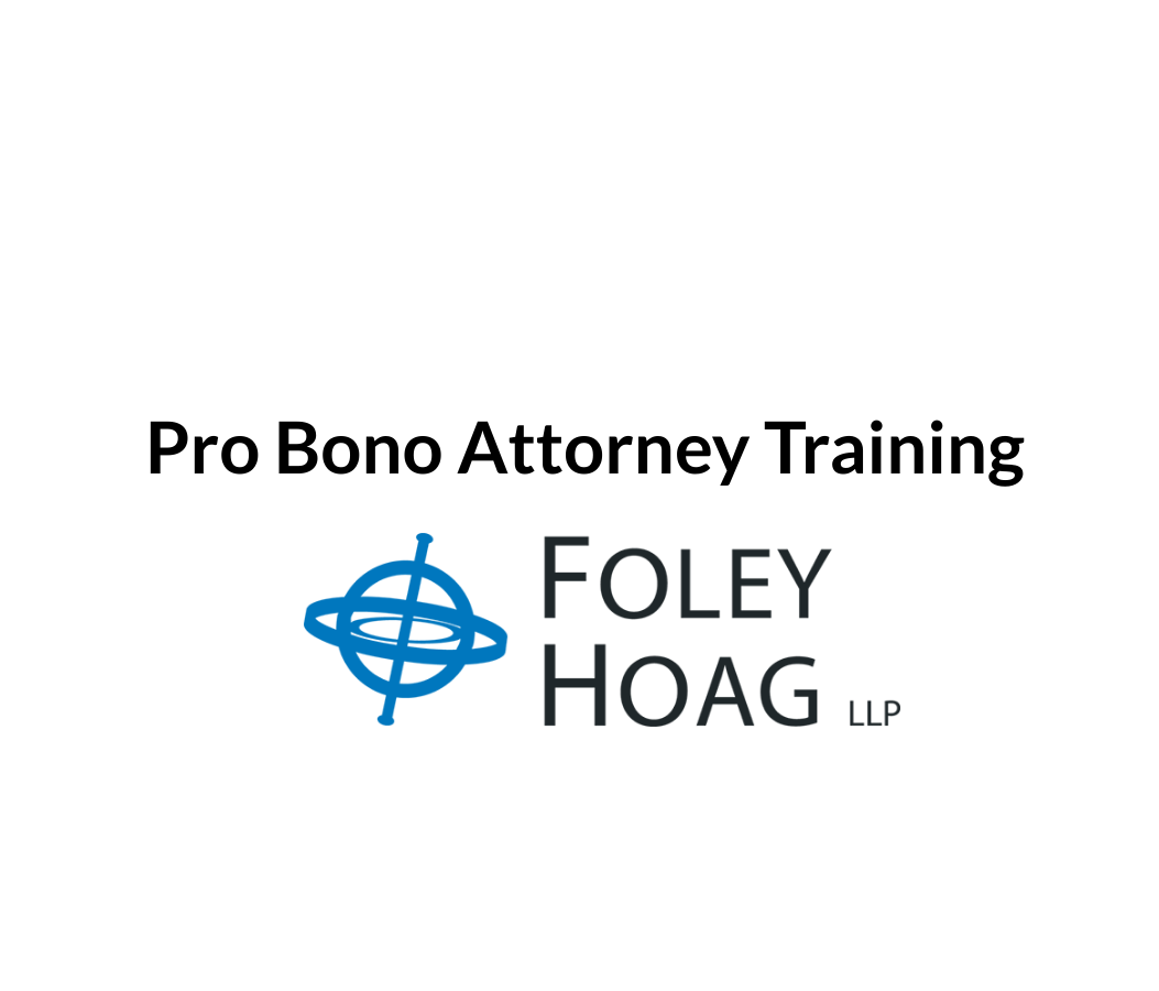 Pro Bono Attorney Training Hosted by Foley Hoag, LLP