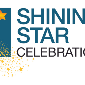 2024 Shining Star Celebration Logo with a blue box and a yellow shooting star
