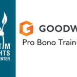 VRLC's logo next to Goodwin's logo, with Pro Bono Training listed underneath.